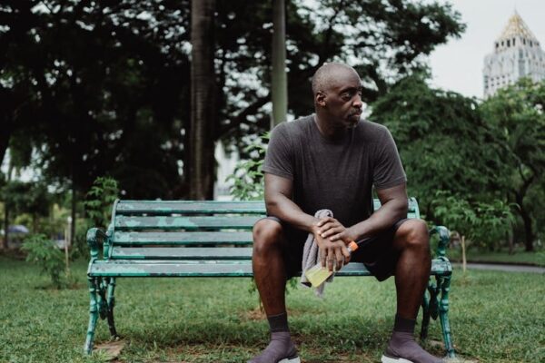 man on bench
